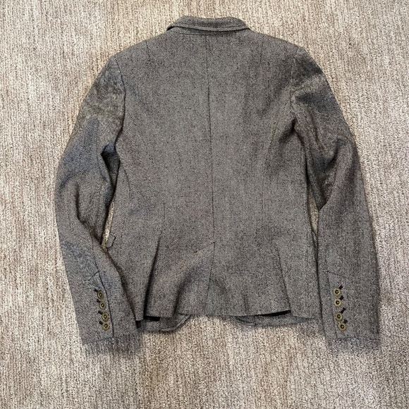 Classic Brown Herringbone Blazer – Size 4 - Picture 2 of 7